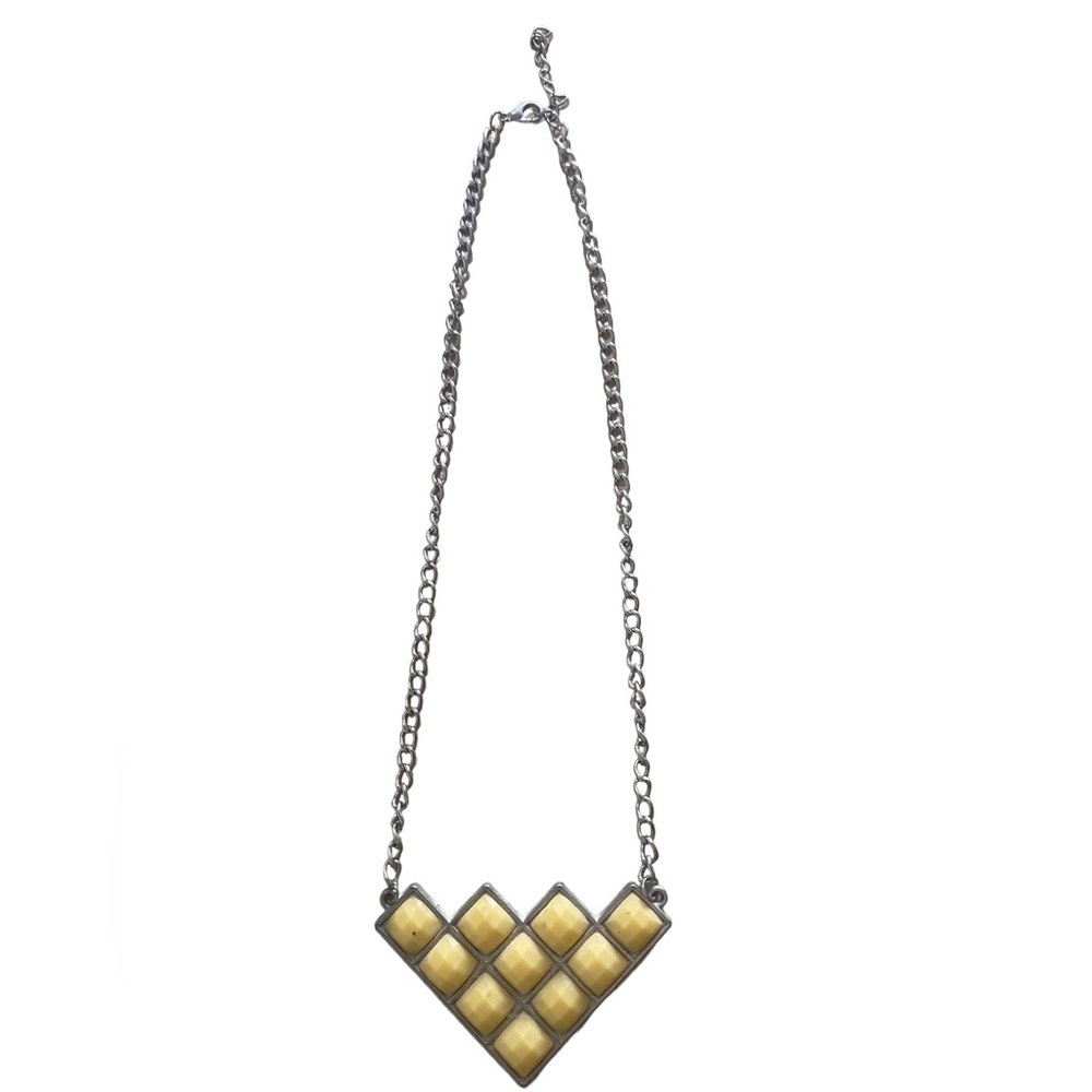 Y2K | Yellow | Triangle | Silver color | Necklace